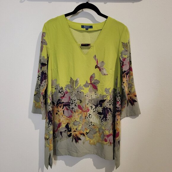Kelly Clinton Lime Green Tunic- Women's size 8 (Small) - Picture 1 of 10